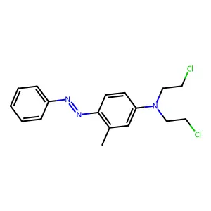 N,N-Bis(2-chloroethyl)-3-methyl-4-(phenyldiazenyl)aniline structure