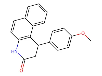 Benzo[f]quinolin-3(2H)-one, 1,4-dihydro-1-(4-methoxyphenyl)- structure