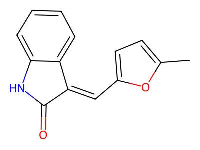 3-(5-Methyl-furan-2-ylmethylene)-1,3-dihydro-indol-2-one structure