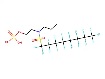 Heptadecafluoro-N-(2-(phosphonooxy)ethyl)-N-propyloctanesulphonamide structure