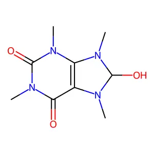 3,7,8,9-Tetrahydro-8-hydroxy-1,3,7,9-tetramethyl-1H-purine-2,6-dione structure