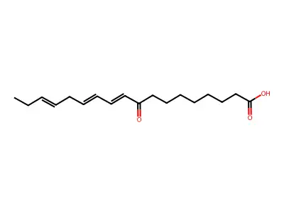 9-Oxooctadeca-10,12,15-trienoic acid structure