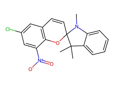 6-Chloro-1',3',3'-trimethyl-8-nitrospiro[chromene-2,2'-indole] structure