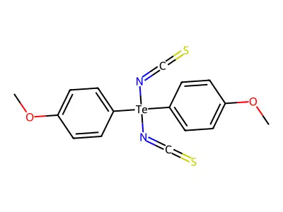 Tellurium, bis(4-methoxyphenyl)bis(thiocyanato-N)-, (T-4)- structure