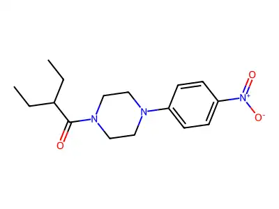 2-Ethyl-1-[4-(4-nitrophenyl)piperazin-1-yl]butan-1-one structure