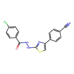 4-chloro-N'-[4-(4-cyanophenyl)-1,3-thiazol-2-yl]benzohydrazide structure