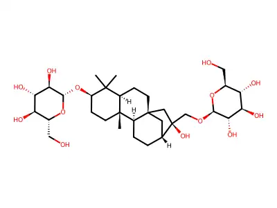 kaurane-3,16,17-triol-3-O-beta-glucopyranosyl-17-O-beta-glucopyranoside structure
