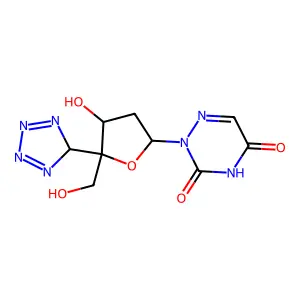 (R)-2-(2-Deoxy-4-C-5H-tetrazol-5-yl-beta-D-erythro-pentofuranosyl)-1,2,4-triazine-3,5(2H,4H)dione structure