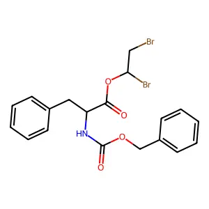 Alanine, N-benzyloxycarbonyl-3-phenyl-, 1,2-dibromoethyl ester, D- structure