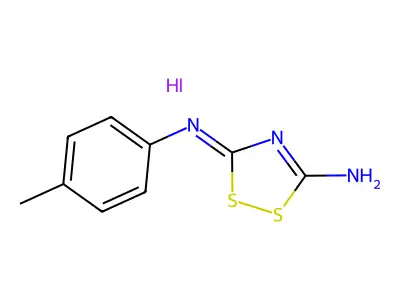 3H-1,2,4-Dithiazol-5-amine, 3-imino-N-(4-methylphenyl)-, monohydriodide structure