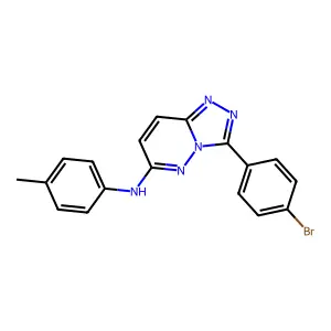 3-(4-bromophenyl)-N-(4-methylphenyl)-[1,2,4]triazolo[4,3-b]pyridazin-6-amine structure