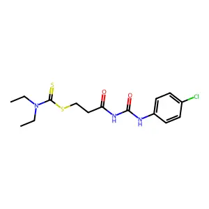 [3-[(4-chlorophenyl)carbamoylamino]-3-oxopropyl] N,N-diethylcarbamodithioate structure