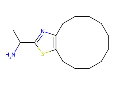 4,5,6,7,8,9,10,11,12,13-Decahydro-I+/--methyl-2-cyclododecathiazolemethanamine structure