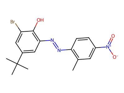 Phenol, 2-bromo-4-(1,1-dimethylethyl)-6-[2-(2-methyl-4-nitrophenyl)diazenyl]- structure