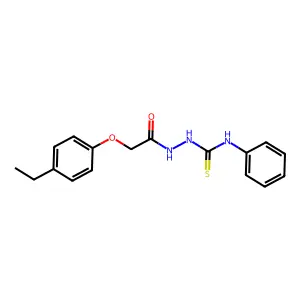 2-(4-ethylphenoxy)-N-[(phenylcarbamothioyl)amino]acetamide structure