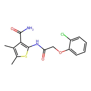 2-{[(2-Chlorophenoxy)acetyl]amino}-4,5-dimethyl-3-thiophenecarboxamide structure