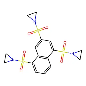 Aziridine, 1,1',1''-(1,3,5-naphthalenetriyltris(sulfonyl))tris- structure