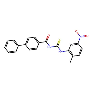 N-[(2-methyl-5-nitrophenyl)carbamothioyl]-4-phenylbenzamide structure
