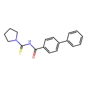 4-phenyl-N-(pyrrolidine-1-carbothioyl)benzamide structure