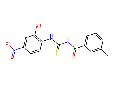 N-[(2-hydroxy-4-nitrophenyl)carbamothioyl]-3-methylbenzamide structure