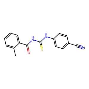 N-[(4-cyanophenyl)carbamothioyl]-2-methylbenzamide structure