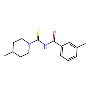 3-methyl-N-(4-methylpiperidine-1-carbothioyl)benzamide structure