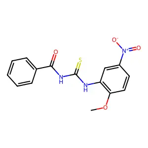 N-[(2-methoxy-5-nitrophenyl)carbamothioyl]benzamide structure