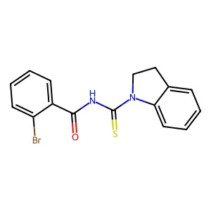 2-bromo-N-[2,3-dihydroindol-1-yl(sulfanylidene)methyl]benzamide structure