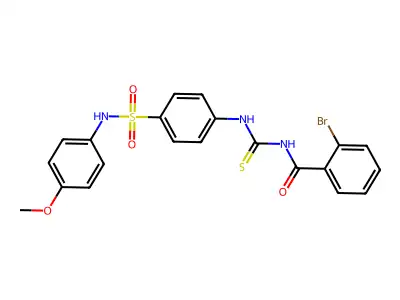2-bromo-N-[[4-[(4-methoxyphenyl)sulfamoyl]phenyl]carbamothioyl]benzamide structure