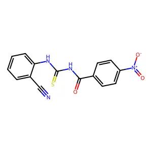 N-[(2-cyanophenyl)carbamothioyl]-4-nitrobenzamide structure