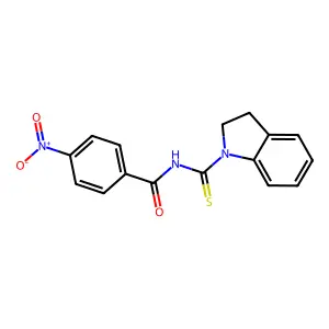 N-(Indolinylthioxomethyl)(4-nitrophenyl)formamide structure