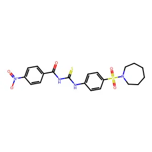 N-[[4-(azepan-1-ylsulfonyl)phenyl]carbamothioyl]-4-nitrobenzamide structure