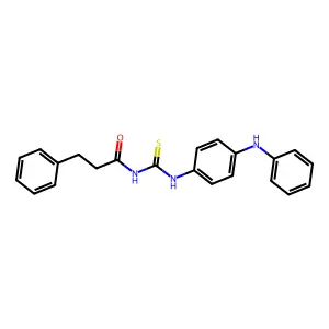 N-[(4-anilinophenyl)carbamothioyl]-3-phenylpropanamide structure
