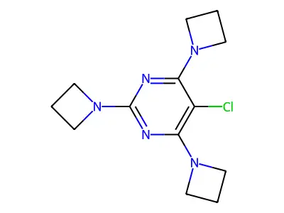 Pyrimidine, 2,4,6-tris(1-aziridinyl)-5-chloro- structure