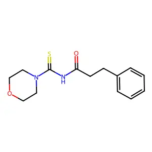 N-(morpholine-4-carbothioyl)-3-phenylpropanamide structure