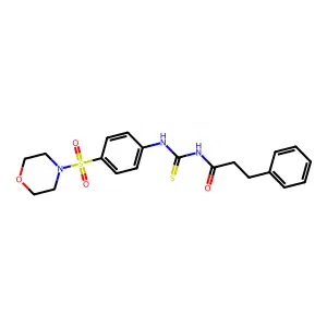 N-({[4-(4-morpholinylsulfonyl)phenyl]amino}carbonothioyl)-3-phenylpropanamide structure