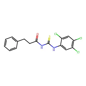 3-phenyl-N-[(2,4,5-trichlorophenyl)carbamothioyl]propanamide structure