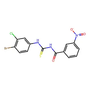 N-[(4-bromo-3-chlorophenyl)carbamothioyl]-3-nitrobenzamide structure