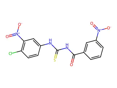 Benzamide, N-[[(4-chloro-3-nitrophenyl)amino]thioxomethyl]-3-nitro- structure