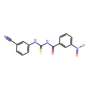 N-[(3-氰基苯基)氨基硫代羰基]-3-硝基苯甲酰胺 structure
