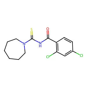 N-(1-azepanylcarbonothioyl)-2,4-dichlorobenzamide structure