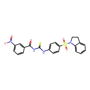N-[[4-(2,3-dihydroindol-1-ylsulfonyl)phenyl]carbamothioyl]-3-nitrobenzamide structure