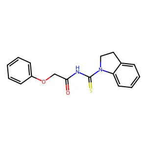 N-(2,3-dihydro-1H-indol-1-ylcarbonothioyl)-2-phenoxyacetamide structure