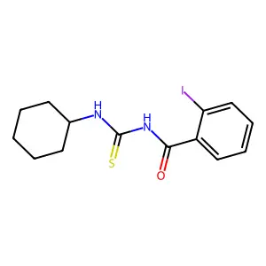 N-(cyclohexylcarbamothioyl)-2-iodobenzamide structure