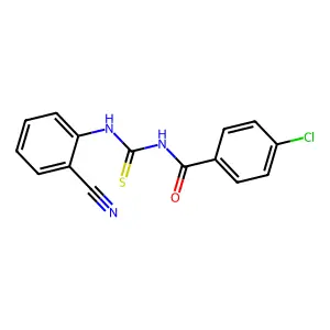 4-chloro-N-[(2-cyanophenyl)carbamothioyl]benzamide structure