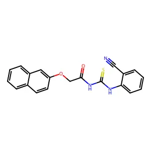 N-[(2-cyanophenyl)carbamothioyl]-2-naphthalen-2-yloxyacetamide structure