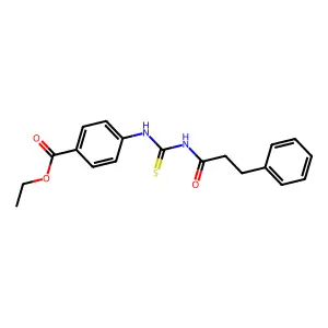 Ethyl 4-(3-phenylpropanoylcarbamothioylamino)benzoate structure