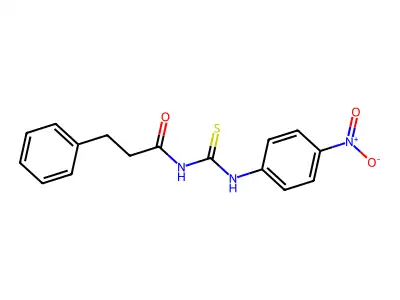 N-[(4-nitrophenyl)carbamothioyl]-3-phenylpropanamide structure