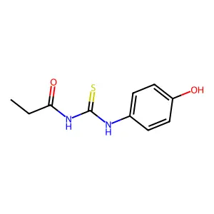 N-[(4-hydroxyphenyl)carbamothioyl]propanamide structure