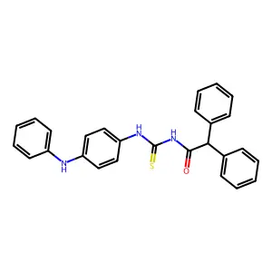 N-[(4-anilinophenyl)carbamothioyl]-2,2-diphenylacetamide structure